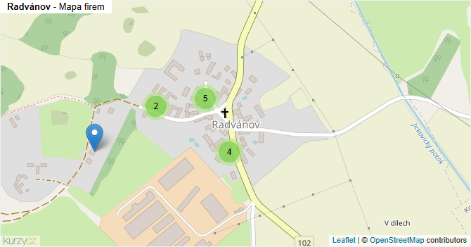 Radvánov - mapa firem