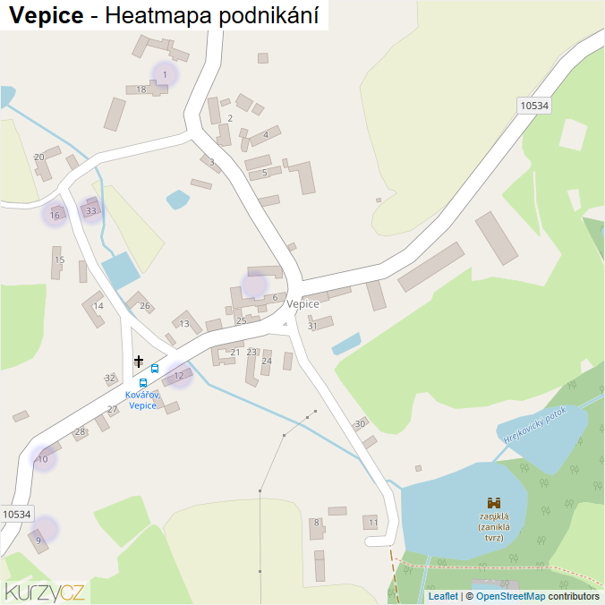 Mapa Vepice - Firmy v části obce.