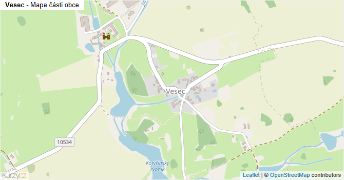 Vesec - mapa části obce