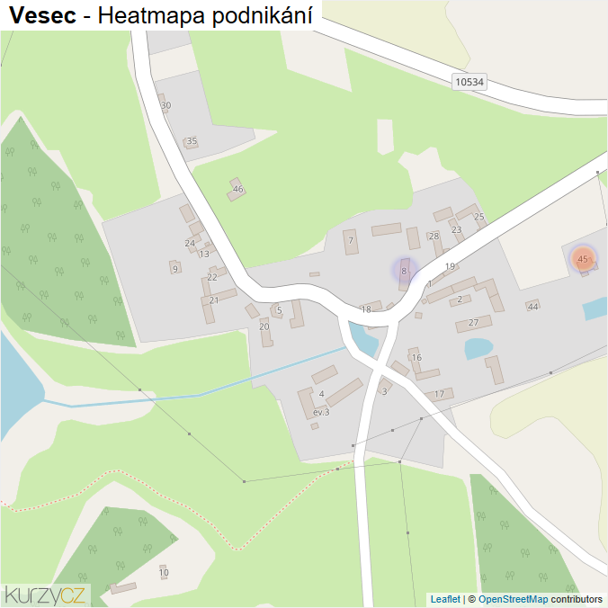Mapa Vesec - Firmy v části obce.