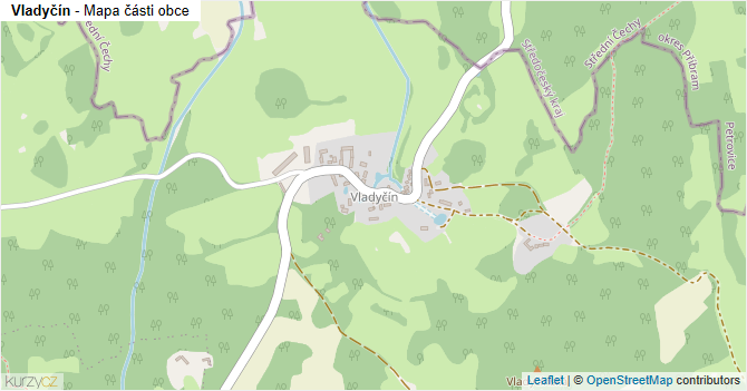 Vladyčín - mapa části obce