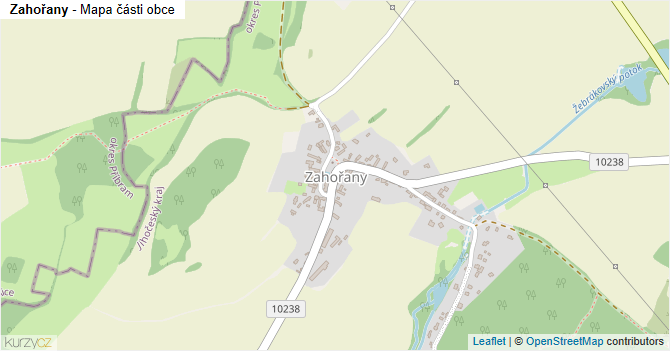 Zahořany - mapa části obce