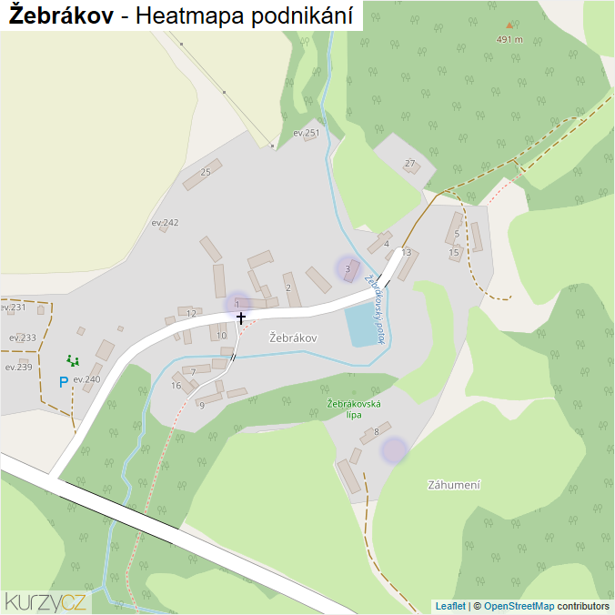 Mapa Žebrákov - Firmy v části obce.