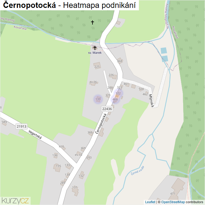 Mapa Černopotocká - Firmy v ulici.