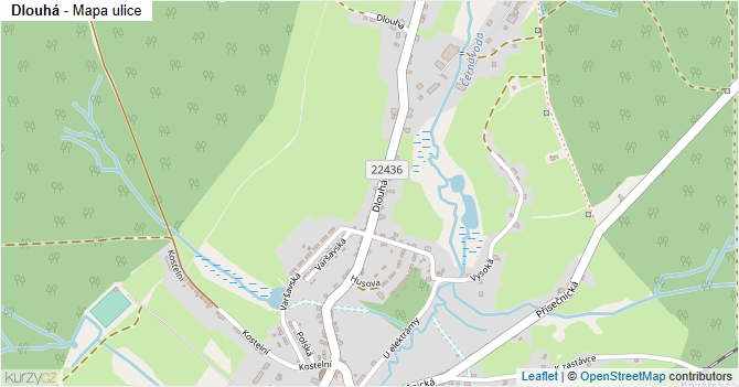 Dlouhá - mapa ulice