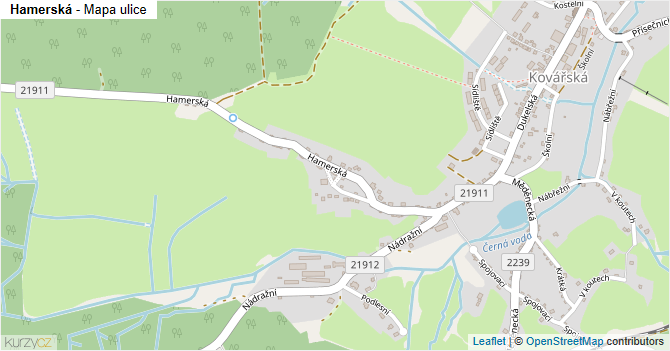 Hamerská - mapa ulice