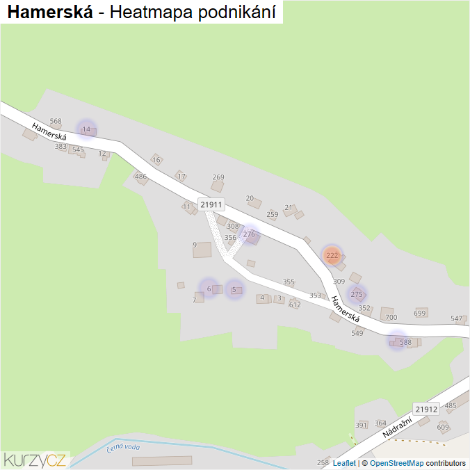 Mapa Hamerská - Firmy v ulici.