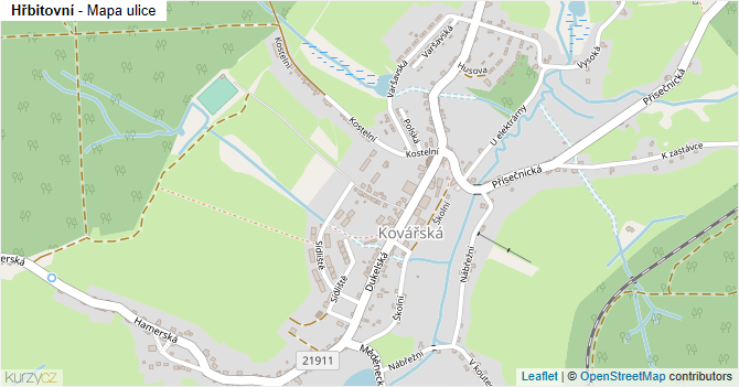 Hřbitovní - mapa ulice