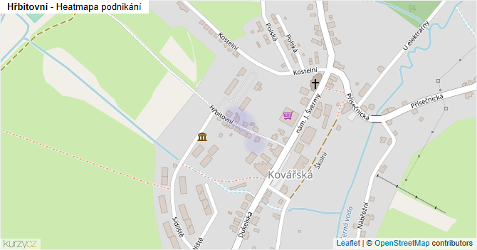 Hřbitovní - mapa podnikání