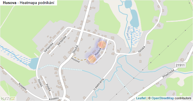 Husova - mapa podnikání