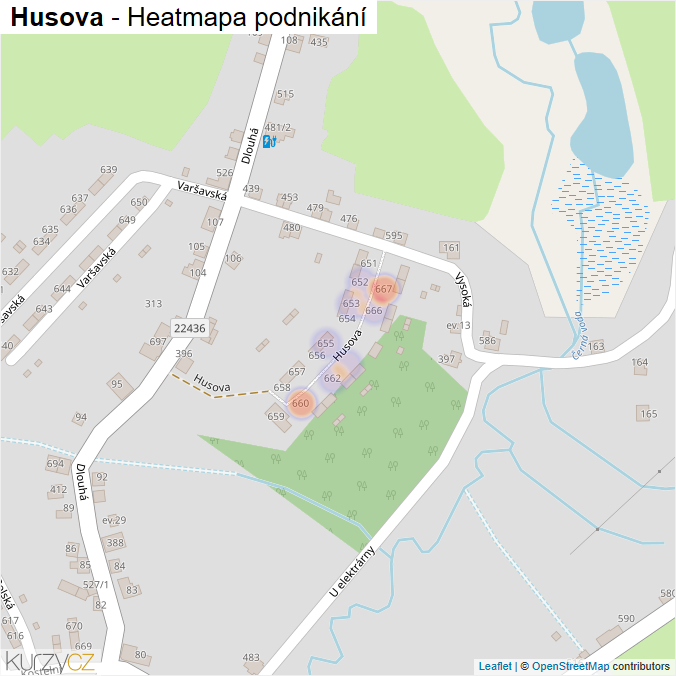 Mapa Husova - Firmy v ulici.