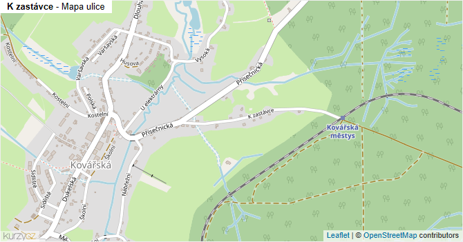 K zastávce - mapa ulice