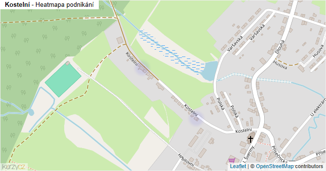 Kostelní - mapa podnikání