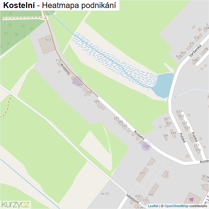 Mapa Kostelní - Firmy v ulici.