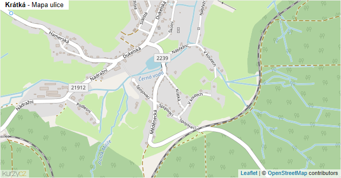 Krátká - mapa ulice