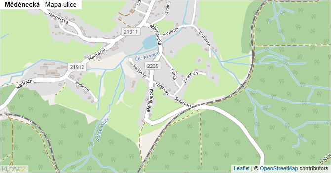 Měděnecká - mapa ulice