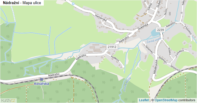 Nádražní - mapa ulice