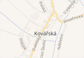 nám. J. Švermy v obci Kovářská - mapa ulice