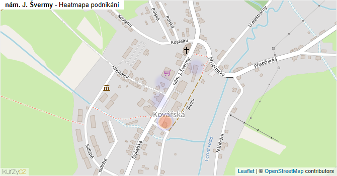 nám. J. Švermy - mapa podnikání