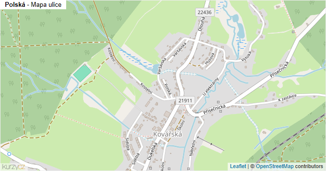 Polská - mapa ulice