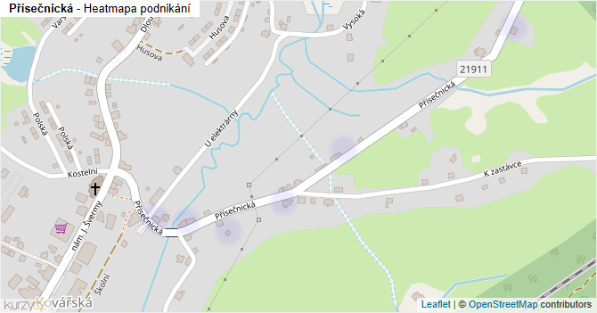 Přísečnická - mapa podnikání