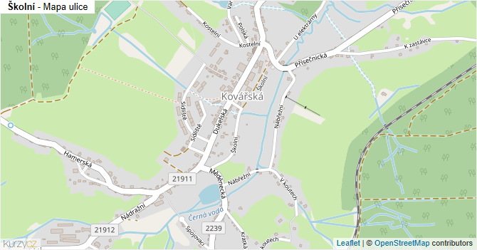 Školní - mapa ulice