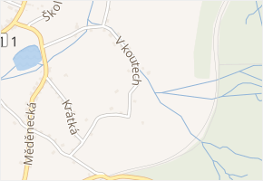 V koutech v obci Kovářská - mapa ulice