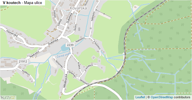 V koutech - mapa ulice