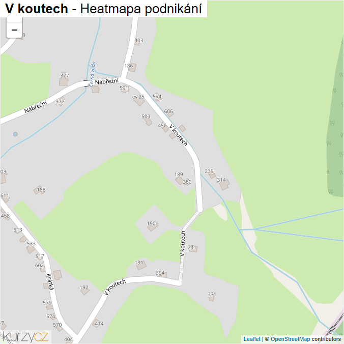 Mapa V koutech - Firmy v ulici.