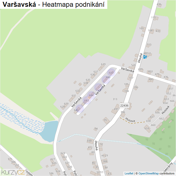 Mapa Varšavská - Firmy v ulici.