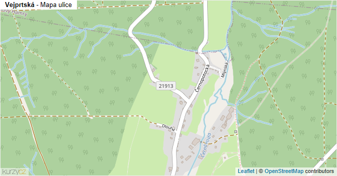 Vejprtská - mapa ulice