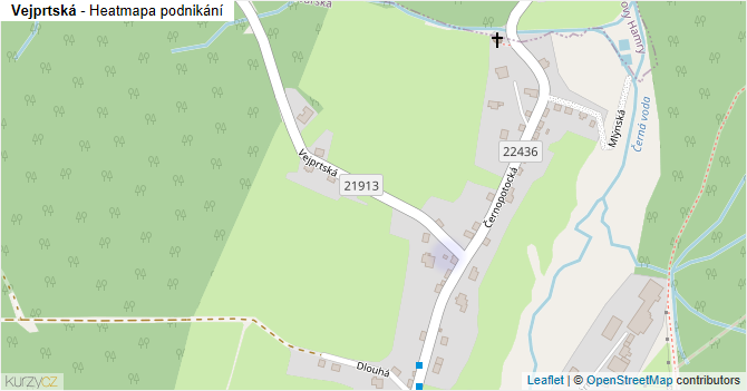 Vejprtská - mapa podnikání