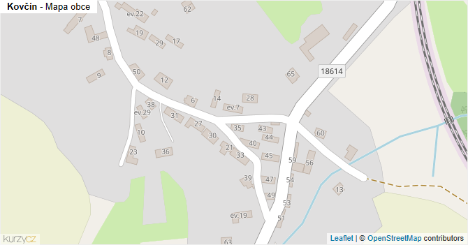 Kovčín - mapa obce