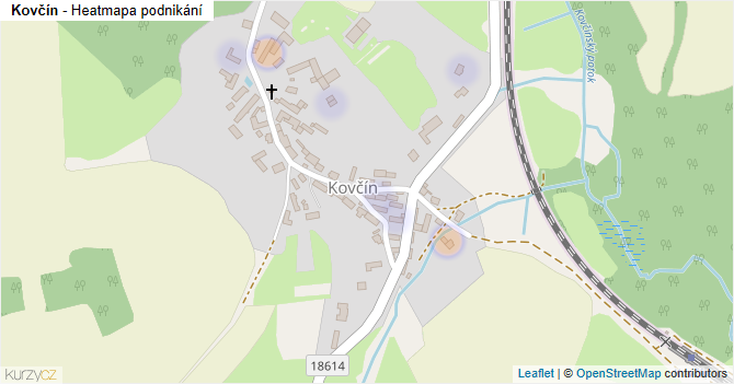 Kovčín - mapa podnikání