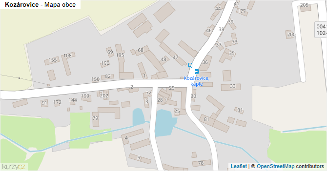 Kozárovice - mapa obce