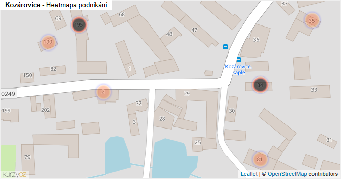 Kozárovice - mapa podnikání