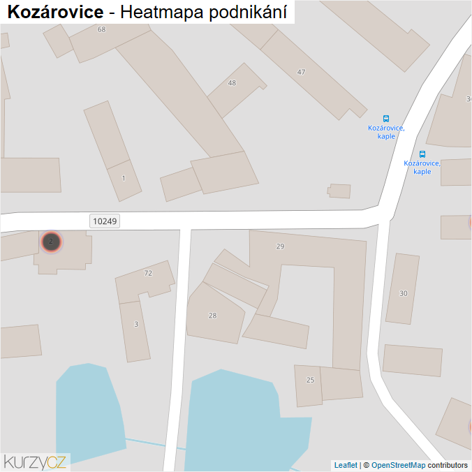 Mapa Kozárovice - Firmy v obci.
