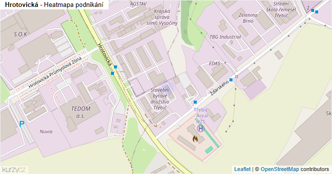 Hrotovická - mapa podnikání