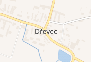 Dřevec v obci Kožlany - mapa části obce