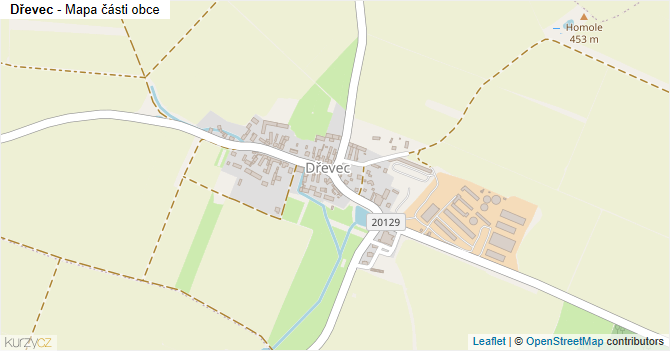 Dřevec - mapa části obce