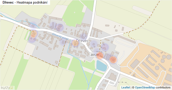 Dřevec - mapa podnikání
