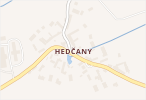 Hedčany v obci Kožlany - mapa části obce