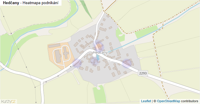 Hedčany - mapa podnikání