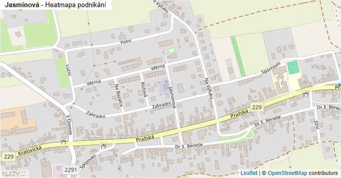 Jasmínová - mapa podnikání
