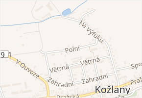 Polní v obci Kožlany - mapa ulice