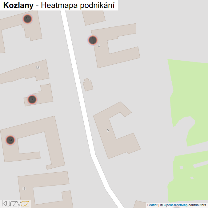 Mapa Kozlany - Firmy v obci.