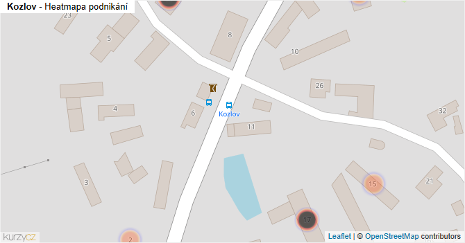 Kozlov - mapa podnikání