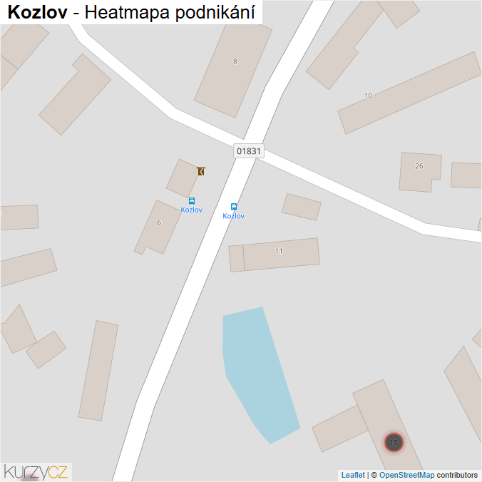 Mapa Kozlov - Firmy v obci.