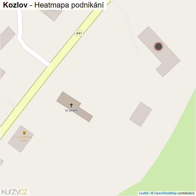 Mapa Kozlov - Firmy v obci.