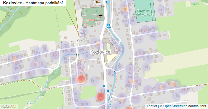 Kozlovice - mapa podnikání